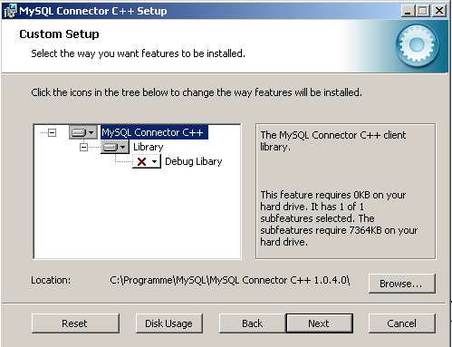 Windows Installer Custom Setup Screen