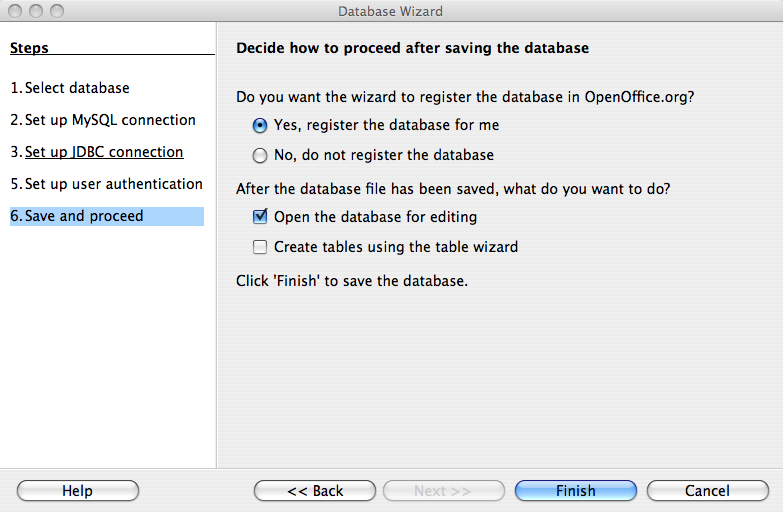 After Connecting to the Database