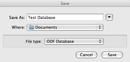 Entering the Database File Name
